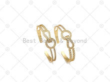 Load image into Gallery viewer, CZ Micropave Buckle Bangle Bracelet, 18K Gold Filled CZ Buckle Cuff Bracelet, Open Bracelet, Fashion Jewelry, Sku#LK487