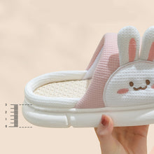 Load image into Gallery viewer, Unisex Rabbit Slippers Linen House Shoes | Breathable Anti-Slip Flip-Flops