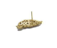 Load image into Gallery viewer, CZ Pave Butterfly Wing Stud Earrings, Sku#LD354