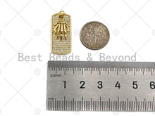 Load image into Gallery viewer, CZ Micro Pave Skeleton Hands On Rectangle Shape Pendant, LK177