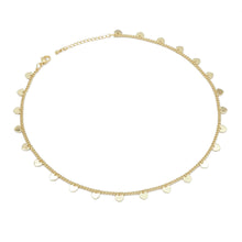 Load image into Gallery viewer, Gold Heart Thin Cuban link chain Adjustable Necklace, Sku#LD472