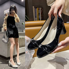 Load image into Gallery viewer, Women's Slip-on Block Heel Round-toe Shoes | Korean Style PU Flats