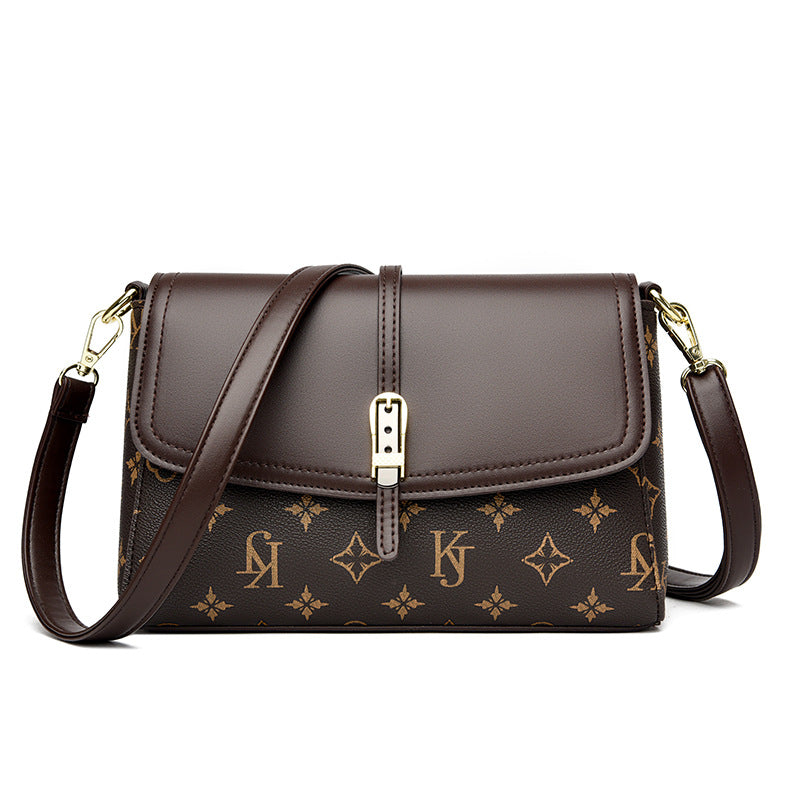 Women's Printed High Capacity Shoulder Bag - PU Leather Crossbody Handbag