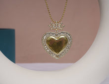 Load image into Gallery viewer, CZ Large Heart With Crown Charm, Sku#LK619
