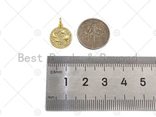 Load image into Gallery viewer, CZ Micro Pave North Star Moon Globe On Round Coin Shape Charm,Cubic Zirconia Medallion Charm, Necklace Bracelet Charm,12x14mm, Sku#LK234