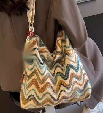 Women's Embroidered Canvas Crossbody Bag – Ethnic Boho Shoulder Bag with Pendant Option