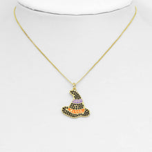 Load image into Gallery viewer, Colorful CZ Halloween Witch Hat Charm, Sku#A215