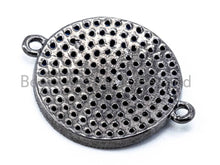Load image into Gallery viewer, CZ Micro Pave Blue Round Disc Connector Pendant,16mm,SKU#A46