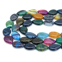 Load image into Gallery viewer, 18x25mm Mixed Color Fire Agate Flat Teardrop Beads, Sku#U2140