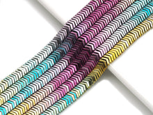 Load image into Gallery viewer, Rainbow V Shape 6x1mm Hematite, Sku#S142
