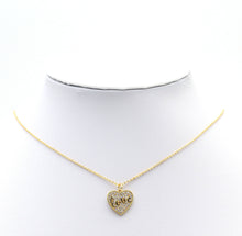 Load image into Gallery viewer, Pave Black Gold Love On Heart Pendant/Charm, sku#B337