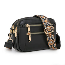 Load image into Gallery viewer, Women's Color Block PU Leather Crossbody Bag - Adjustable Strap Shoulder Bag with Zipper Closure