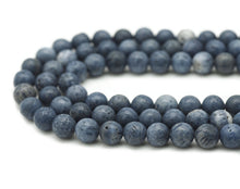 Load image into Gallery viewer, Natural Blue Sponge Coral Round Smooth Beads, Sku#U1330