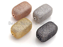 Load image into Gallery viewer, Large CZ Micro Pave Barrel Rectangle Spacer Beads, sku#X145