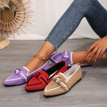 Load image into Gallery viewer, Women's Knitted Mesh Bow-Tie Pointed-Toe Flats - Elegant Low Heel Dress Shoes