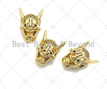 Load image into Gallery viewer, CZ Micro Pave Evil Goblin Head Bead, Men's Jewelry Findings, CZ Pave beads, 9x11x15mm, sku#LK90