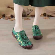 Load image into Gallery viewer, Women's Ethnic Floral Print Low-Top Sneakers | Elastic Band Casual Shoes