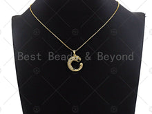 Load image into Gallery viewer, 18K Gold Leopard Shape Pendant, Panther Charm, Animal Pave Pendant, 22x25mm, Sku#LK54