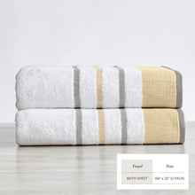Load image into Gallery viewer, Decorative Cotton Stripe Bath Towel Set - Noelle Collection
