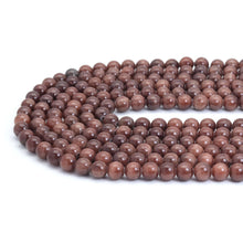Load image into Gallery viewer, Reddish Brown Jade Round Smooth Beads, Sku#U2022