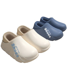Load image into Gallery viewer, Men's Fleece-Lined Waterproof EVA Slippers - Non-Slip Indoor House Shoes with Faux Fur Lining