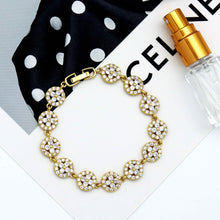 Load image into Gallery viewer, CZ Gold Silver Flower Bezel Setting Bracelet, Sku#B217
