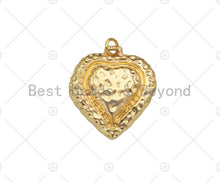 Load image into Gallery viewer, Embossed Heart Shape Pendant/Charm,14K Gold Filled Heart Charm, Necklace Bracelet Charm Pendant,24x26mm,Sku#ZX32