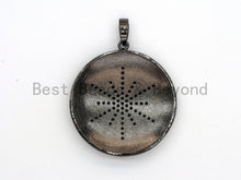 Load image into Gallery viewer, CZ Micro Pave Large 36x39mm Star on Round Disc Pendant, Star