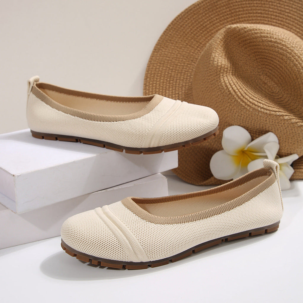 Women's Pointed-Toe Flyknit Slip-On Flats | Breathable Lightweight Casual Shoes
