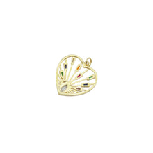 Load image into Gallery viewer, Colorful Clear CZ Eye Baguette CZ Heart Shape Charm, Sku#LX435