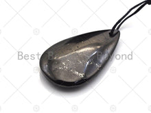 Load image into Gallery viewer, Drop Shape Shungite Pendant for EMF Protection, Shungite Authentic Stone, Healing Energy Pendant, Meditation, Protection,31x42mm, sku# U967