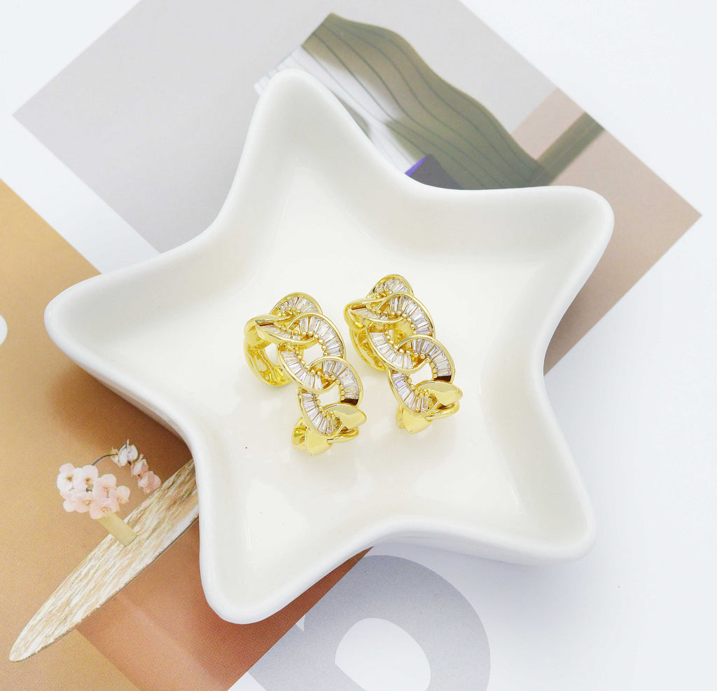CZ Oval Link Adjustable Ring, Sku#LD238
