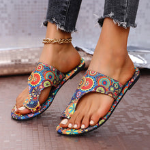 Load image into Gallery viewer, Women's Floral Ethnic Flip-Flops - Lightweight Non-Slip Flat Sandals