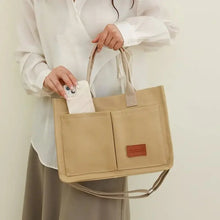 Load image into Gallery viewer, Women's Canvas Tote Bag Large Capacity Multi Pocket Shoulder Crossbody Messenger Bag