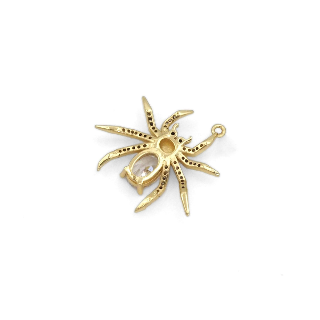 ClearCZ Gold Silver Spider Shape Charm, Sku#B363