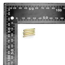 Load image into Gallery viewer, Plain Gold Clear CZ Doule Line Ring set , Sku#LD609