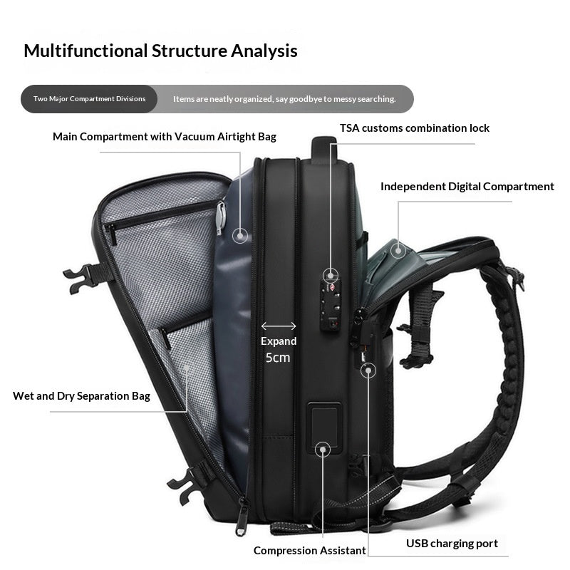 Large-Capacity Oxford Cloth Travel Backpack