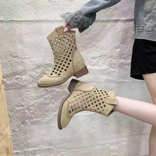 Load image into Gallery viewer, Hollowed-Out Mesh Mid-Calf Boots