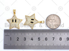 Load image into Gallery viewer, CZ Micro Pave Five Point Star With Eye Shape Pendant/Charm,18K Gold Filled Star Charm, Necklace Bracelet Charm Pendant,21x25mm,Sku#LK379