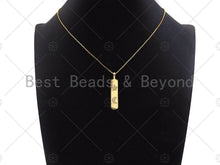 Load image into Gallery viewer, CZ Micro Pave 18k Gold Moon Heart Cross Star Bar Pendant, Cubic Zirconia Pendant, Pattern Charm, CZ Micro Pave Pendant,9x42mm, Sku#LK182