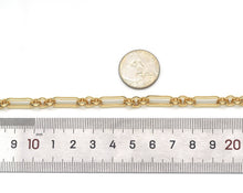 Load image into Gallery viewer, Mixed Paperclip Fancy Gold Chain, sku#M406