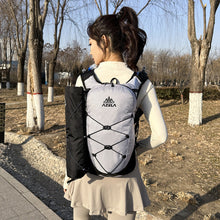 Load image into Gallery viewer, Outdoor Hiking Backpack with Trekking Pole Bag – Nylon, Air-Cushion Straps | Black &amp; White