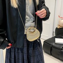 Load image into Gallery viewer, Contrast-Color Embossed Crescent Chain Shoulder Crossbody Bag