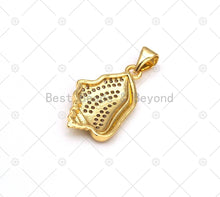 Load image into Gallery viewer, CZ Micro Pave Sea Snail Shape Pendant, 18K Gold Filled Cubic Zirconia Snail Charm, Necklace Bracelet Charm Pendant, 23x14mm, Sku#LK466