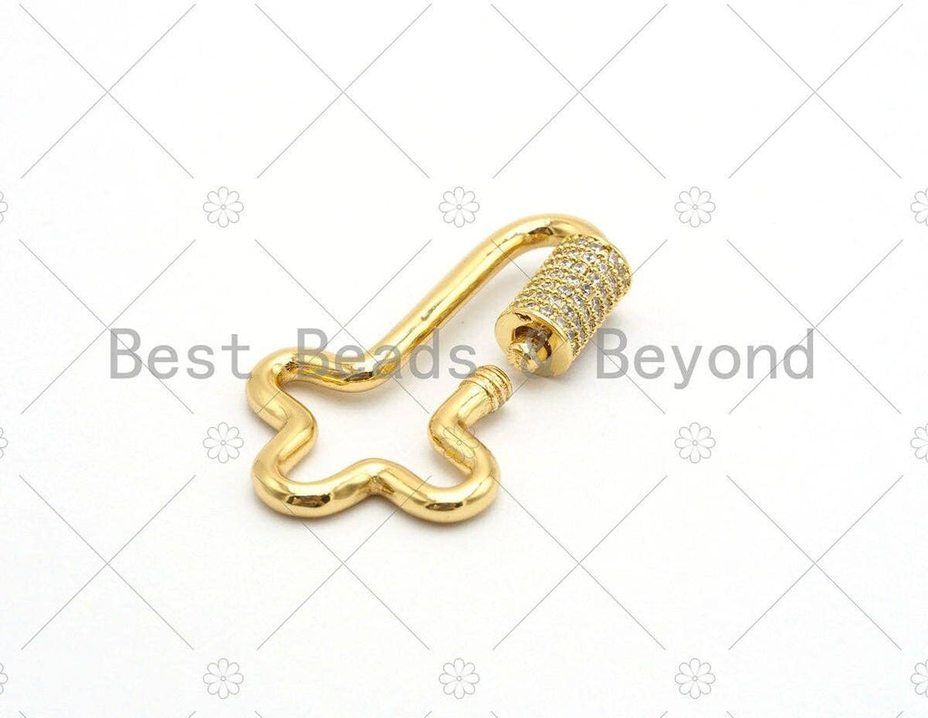 CZ Micro pave Cross Clasp, Gold/Rose gold/Black/Silver, Carabiner Claps, 20x32mm, Fashion Jewelry, sku#H132