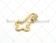 Load image into Gallery viewer, CZ Micro pave Cross Clasp, Gold/Rose gold/Black/Silver, Carabiner Claps, 20x32mm, Fashion Jewelry, sku#H132