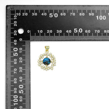 Load image into Gallery viewer, Blue Planet Stone Gold Round Garland Charm Pendant, Sku#LD680