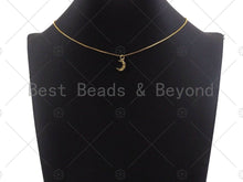 Load image into Gallery viewer, Dainty Gold Star Cresent Moon Charms, Dainty Charms, Moon Pendant, Gold Coin Pendant, Gold Necklace Charms, 9x12mm, Sku#LK114