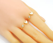 Load image into Gallery viewer, Gold Pearl Heart Dot Adjustable Ring, Sku#X372