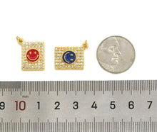 Load image into Gallery viewer, CZ Enamel Smiley Face Charm, Sku#JL84